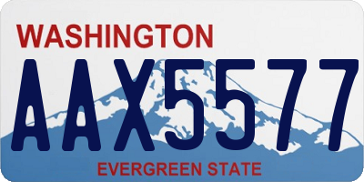 WA license plate AAX5577