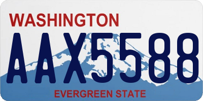 WA license plate AAX5588