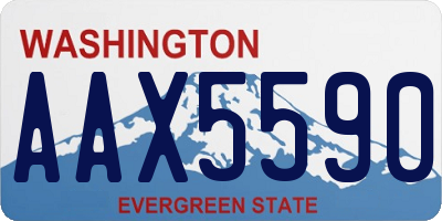 WA license plate AAX5590