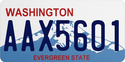 WA license plate AAX5601