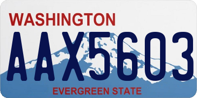 WA license plate AAX5603