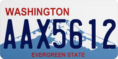 WA license plate AAX5612