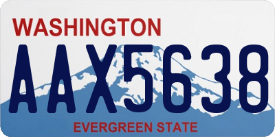 WA license plate AAX5638
