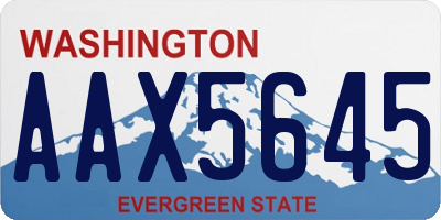 WA license plate AAX5645
