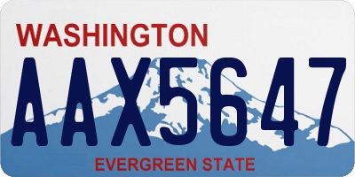WA license plate AAX5647