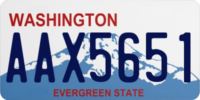 WA license plate AAX5651