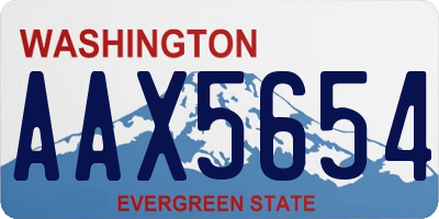 WA license plate AAX5654