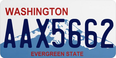 WA license plate AAX5662