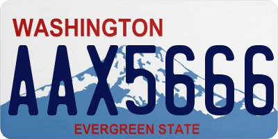 WA license plate AAX5666
