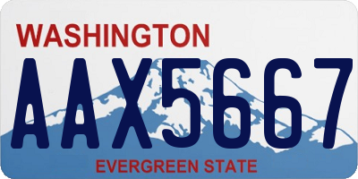 WA license plate AAX5667