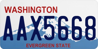 WA license plate AAX5668