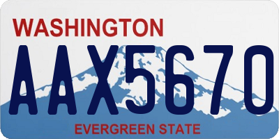 WA license plate AAX5670