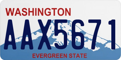 WA license plate AAX5671