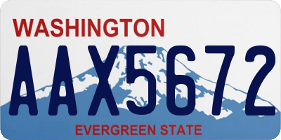 WA license plate AAX5672