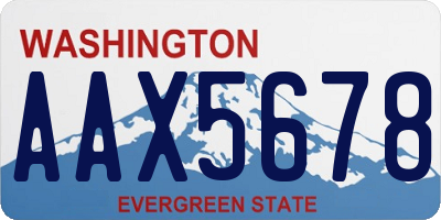 WA license plate AAX5678