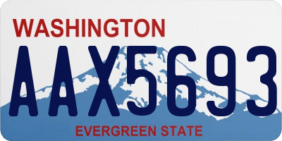 WA license plate AAX5693