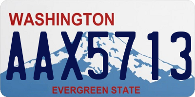 WA license plate AAX5713