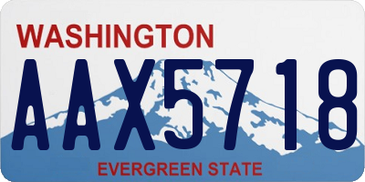 WA license plate AAX5718