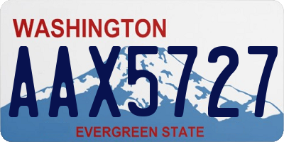 WA license plate AAX5727
