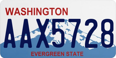 WA license plate AAX5728