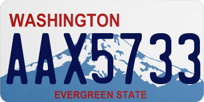 WA license plate AAX5733