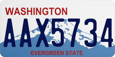 WA license plate AAX5734
