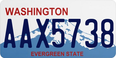 WA license plate AAX5738