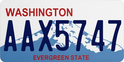 WA license plate AAX5747