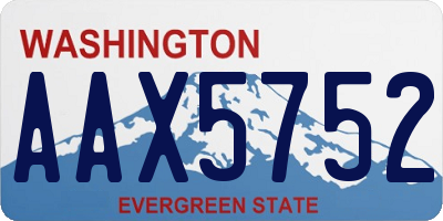 WA license plate AAX5752