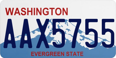 WA license plate AAX5755