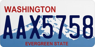 WA license plate AAX5758