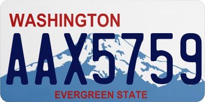 WA license plate AAX5759