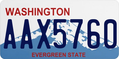 WA license plate AAX5760