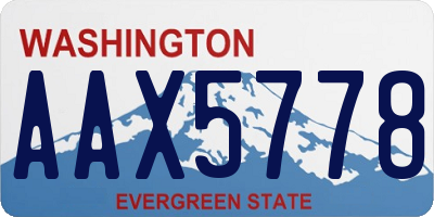 WA license plate AAX5778