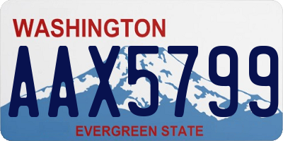 WA license plate AAX5799