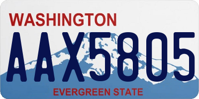 WA license plate AAX5805