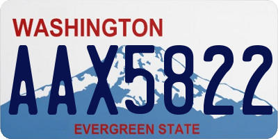 WA license plate AAX5822