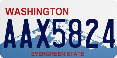 WA license plate AAX5824