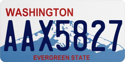 WA license plate AAX5827