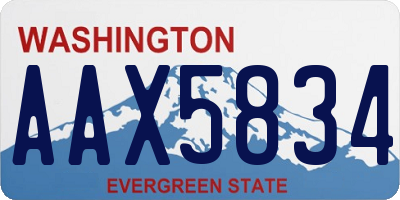 WA license plate AAX5834