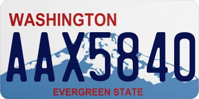 WA license plate AAX5840