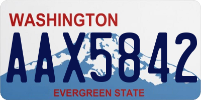 WA license plate AAX5842