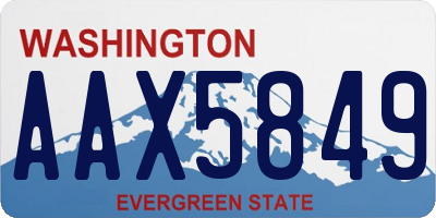 WA license plate AAX5849