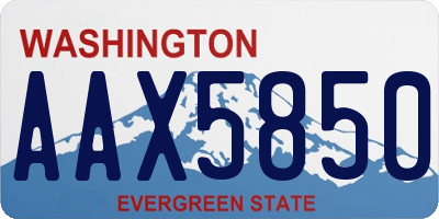 WA license plate AAX5850