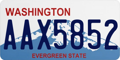WA license plate AAX5852
