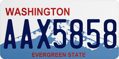 WA license plate AAX5858