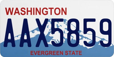 WA license plate AAX5859