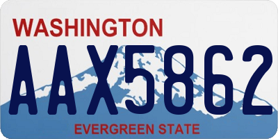 WA license plate AAX5862