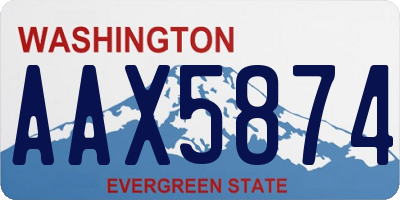 WA license plate AAX5874