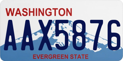 WA license plate AAX5876